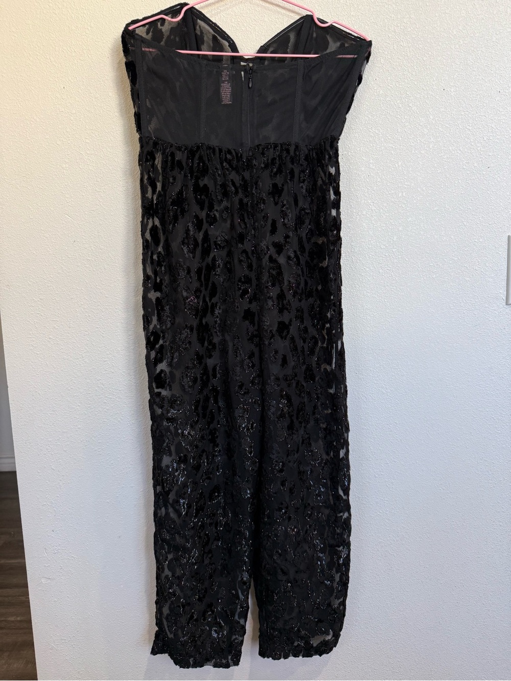 Victoria’s Secret Rare Black Velvet Leopard Corset Jumpsuit M - Picture 6 of 12